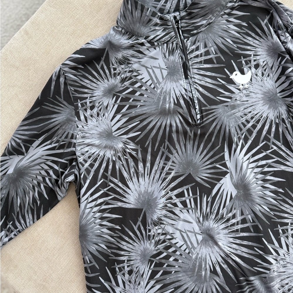 Bad Birdie Black and Gray Palm Half Zip